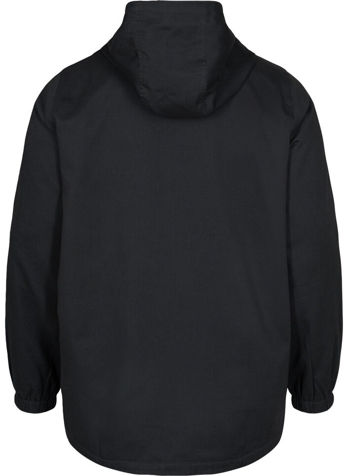 Parka jas met capuchon en steekzakken, Black, Packshot image number 1