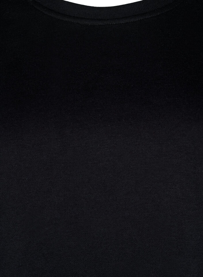 Sweatshirt met geborduurde uitsneden, Black, Packshot image number 2