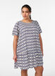 Viscose jurk met snijlijn, Blauw, Model image number 0