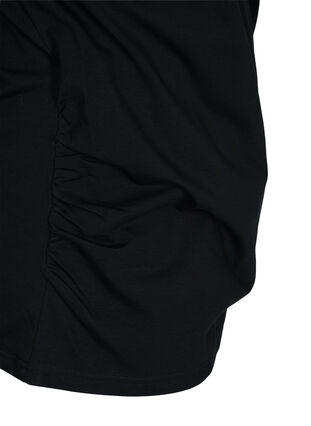 Katoenen blouse met 3/4 mouwen en wikkel, Black, Packshot image number 3