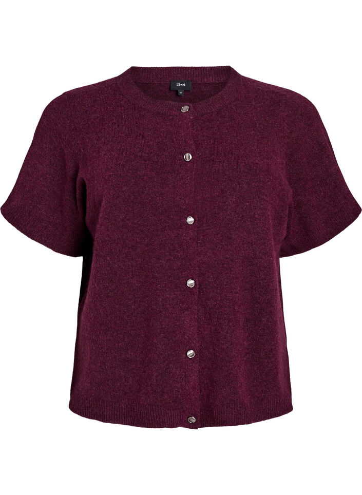 Gebreide kleding vest met korte mouwen, Donker Bordeaux, Packshot image number 0