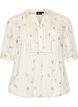 Blouse met print en 1/2 mouwen, Vanille, Packshot image number 0