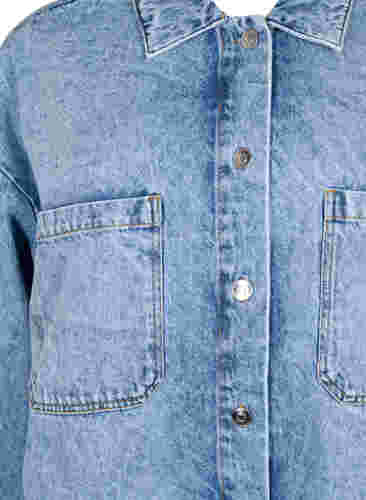 Loszittend spijkerjack met knopen, Light blue denim, Packshot image number 2