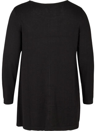 Gebreide blouse met a-lijn, Black, Packshot image number 1