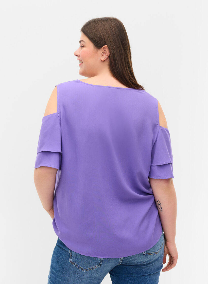 Viscose top in korte mouwen, Passion Flower, Model image number 1