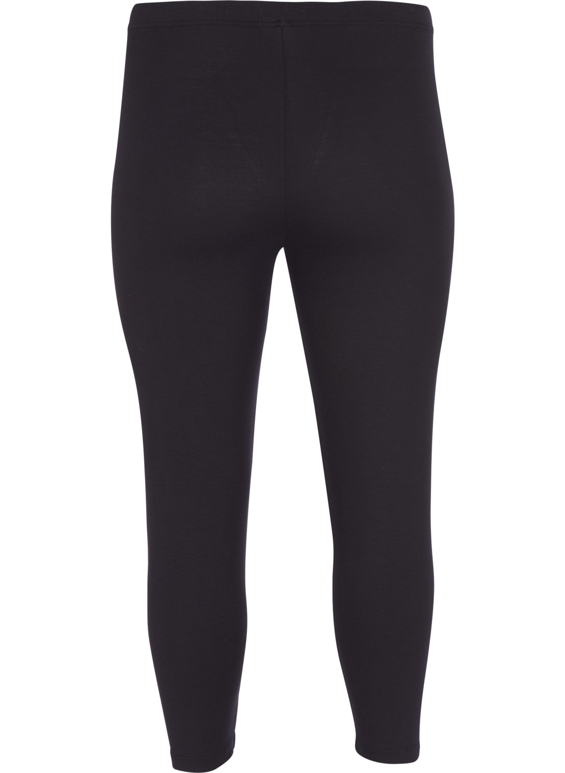 Zizzi Basic 3/4 legging in viscose, Zwart, Packshot image number 1