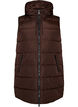 Lange vest met capuchon en zakken, Bruin, Packshot image number 0