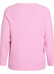 Gem&ecirc;leerde gebreide blouse met ronde hals, Roze, Packshot image number 1