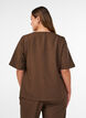 Blouse met glitter en V-hals, Bruin, Model image number 2