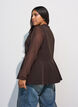 Gilet met krijtstreep en peplum, Bruin, Model image number 2