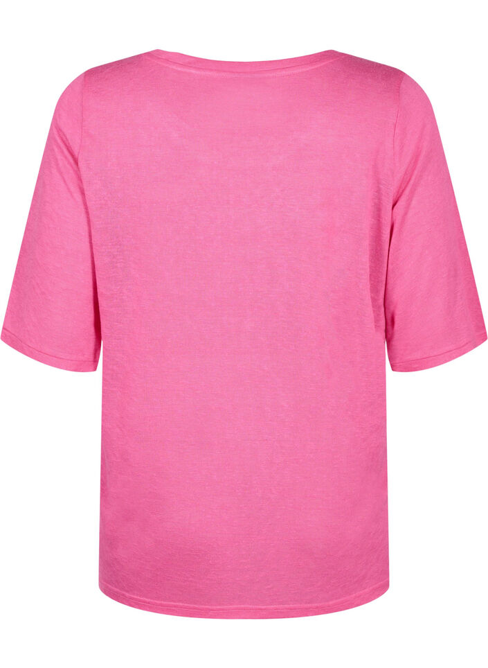 Blouse met 3/4 mouwen, Shocking Pink, Packshot image number 1