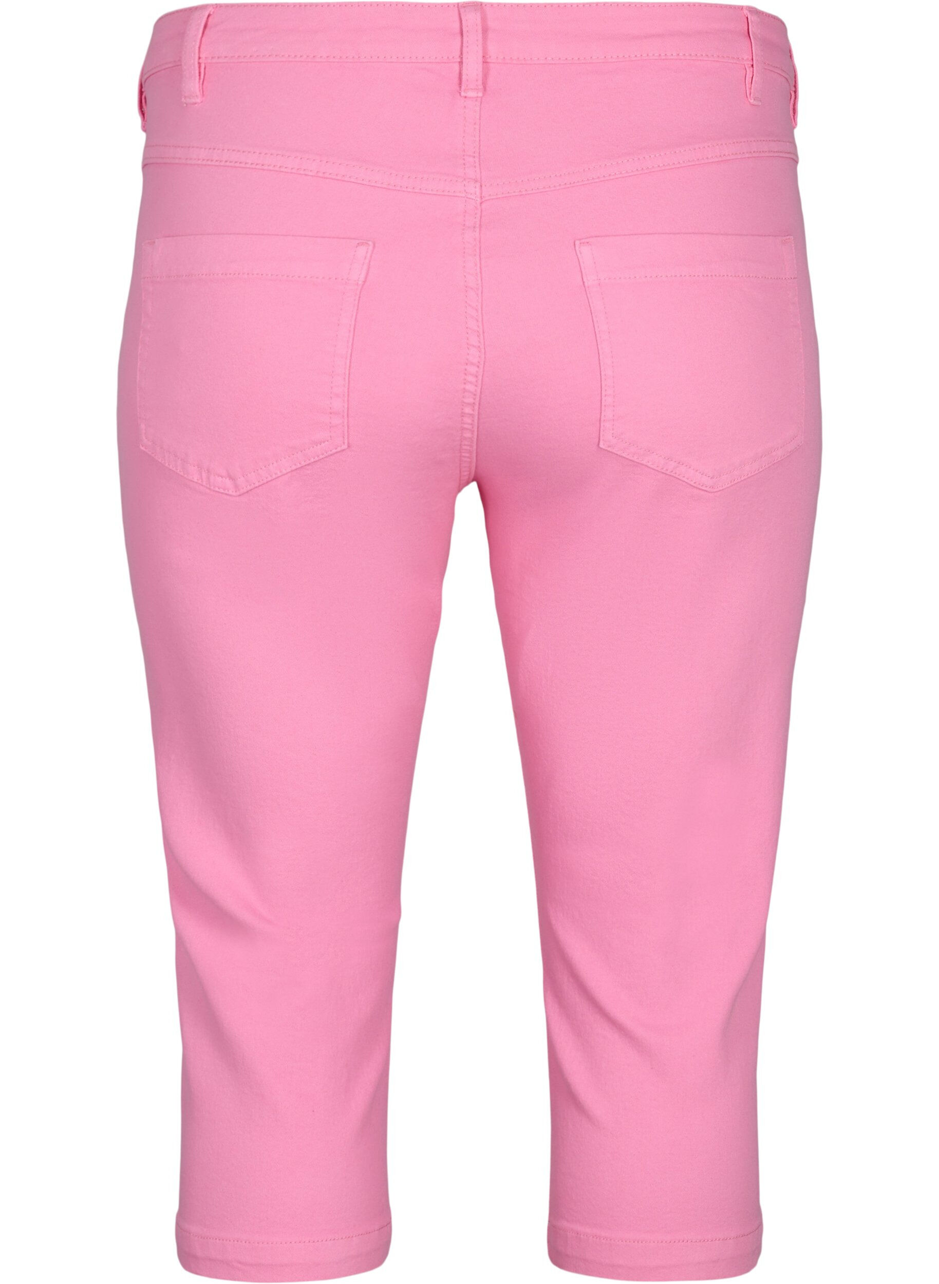 Zizzi Strakke Emily capri broek, Rosebloom, Packshot image number 1