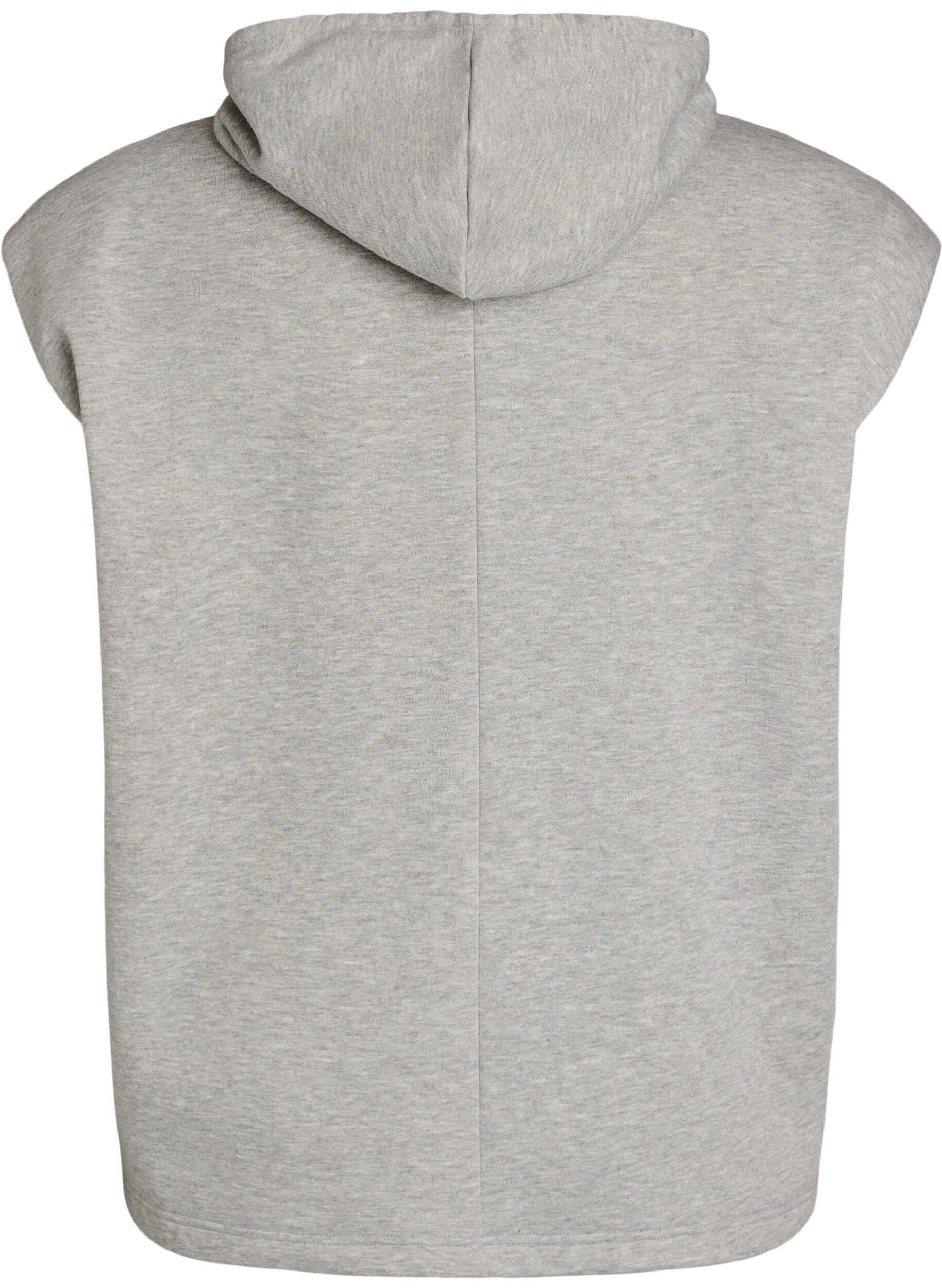 ZizziSweatvest met capuchon en schoudervulling, Grijs, Packshot image number 1