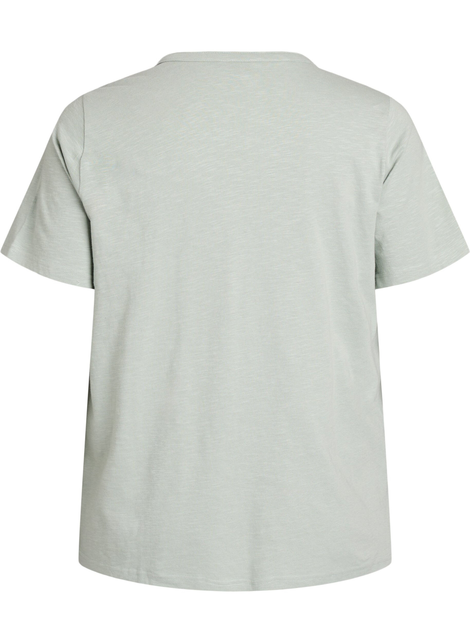 Zizzi T-shirt met knoopdetail, Groen, Packshot image number 1