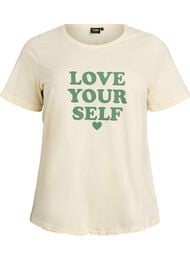 T-shirt met print, Geel