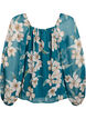 Chiffon blouse met bloemenprint en lange mouwen, Groen, Packshot image number 1
