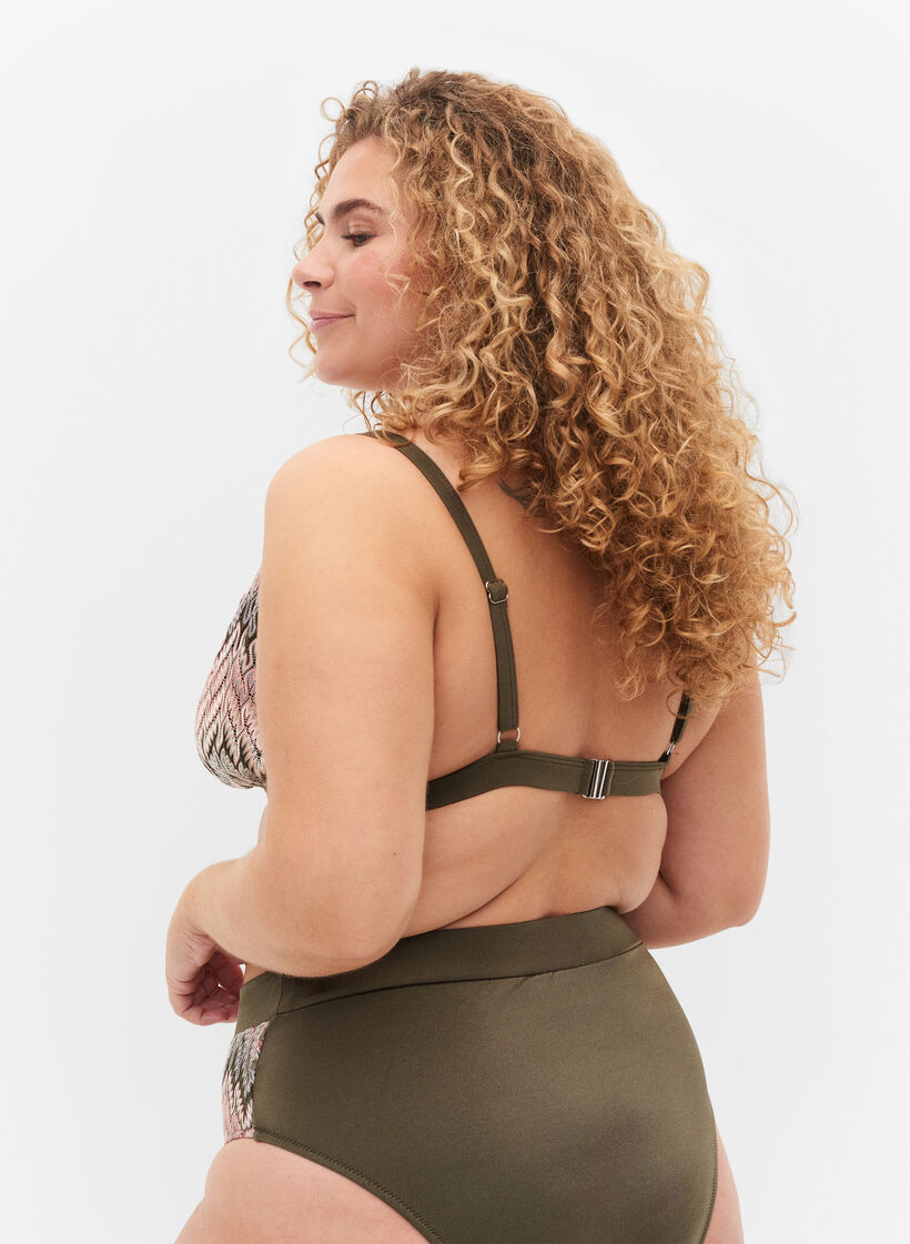 Triangelbikinitop met patroon, Beech AOP, Model image number 1