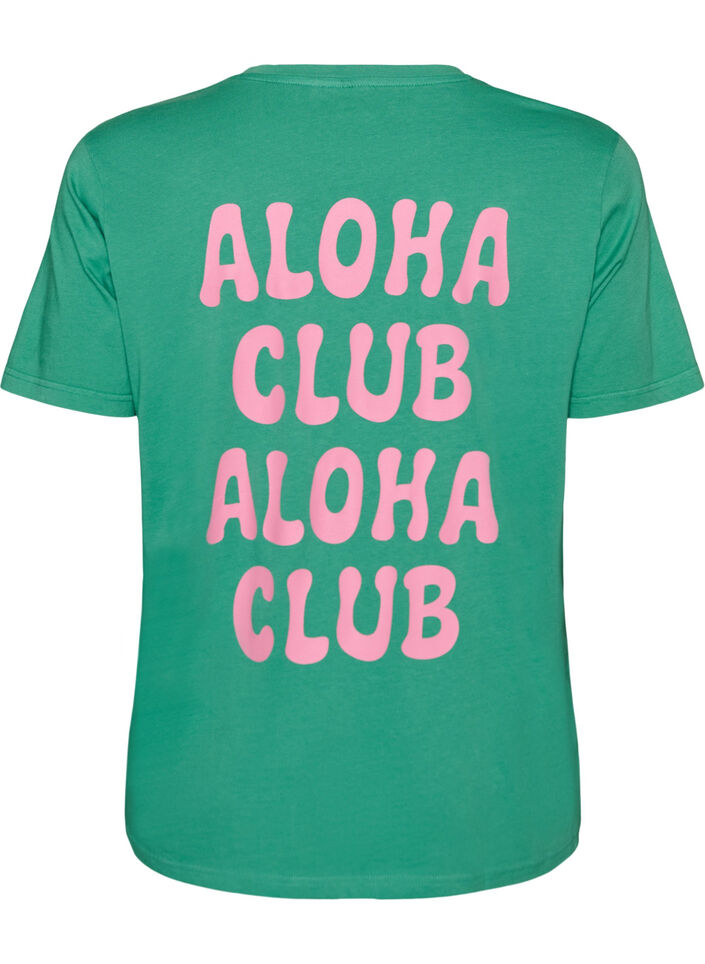 T-shirt van biologisch katoen met print op de rug, Groen, Packshot image number 1