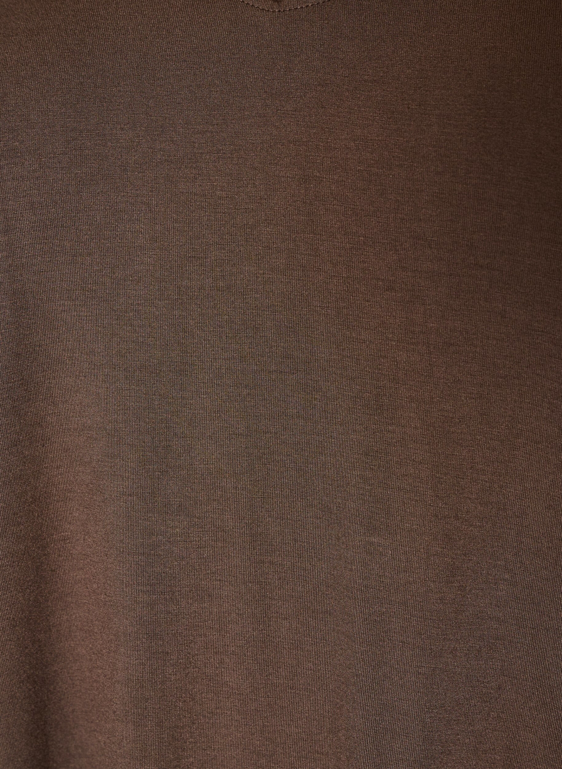 ZizziBasic T-shirt met V-hals van viscose, Bruin, Packshot image number 2