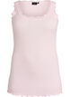 Top met kanten afwerking, Roze, Packshot image number 0