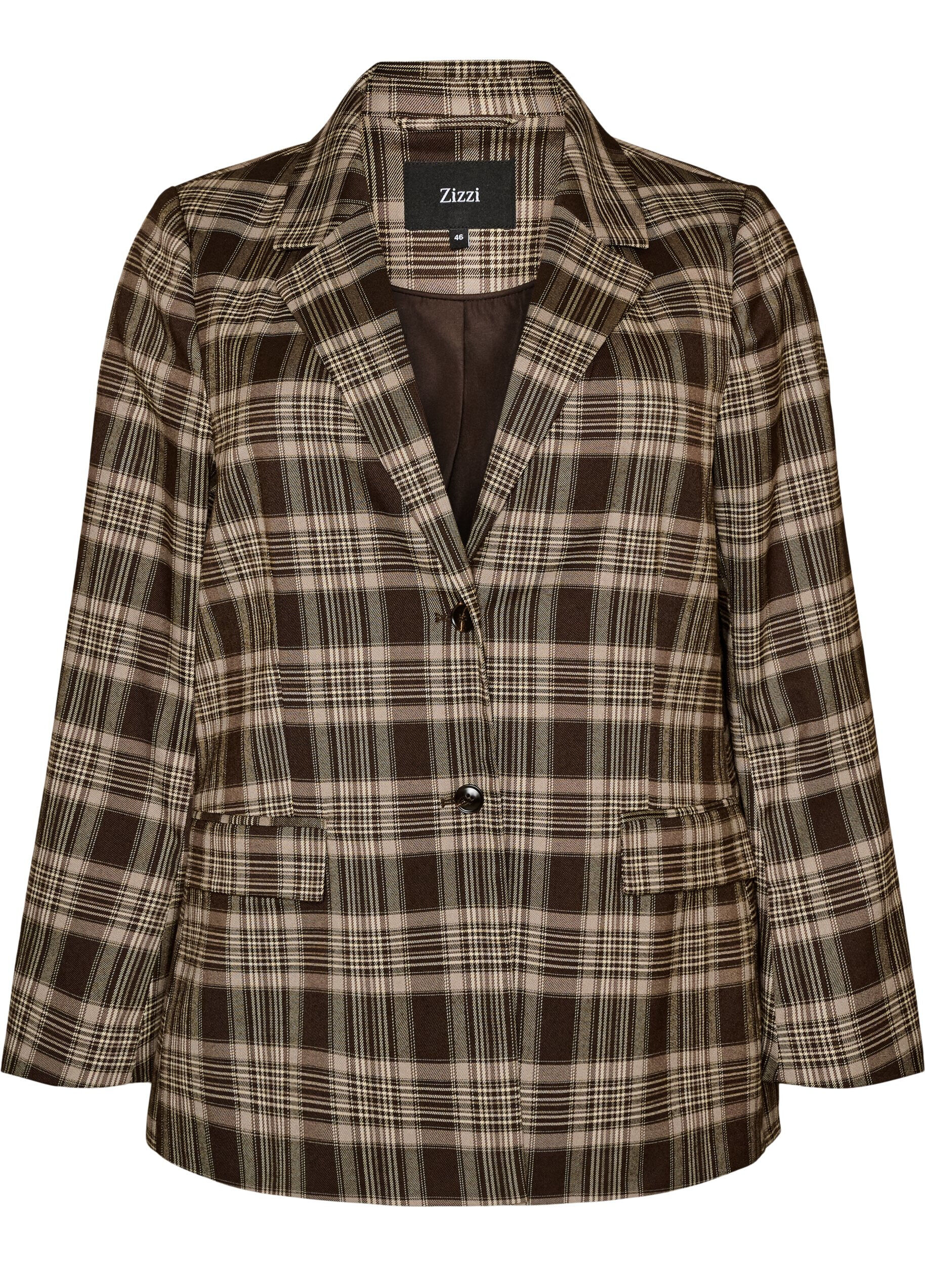 Geruite blazer met zakken en split achteraan
