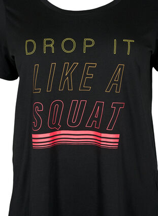 Sport-T-shirt met print, Black w. Drop It, Packshot image number 2