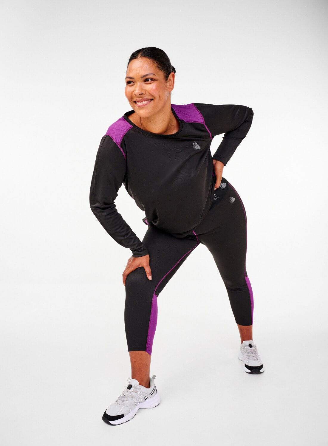 Zizzi Tweekleurig ski-ondershirt met lange mouwen, , Model