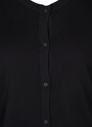 Gebreid vest met knopen in viscosemix, Black, Packshot image number 2