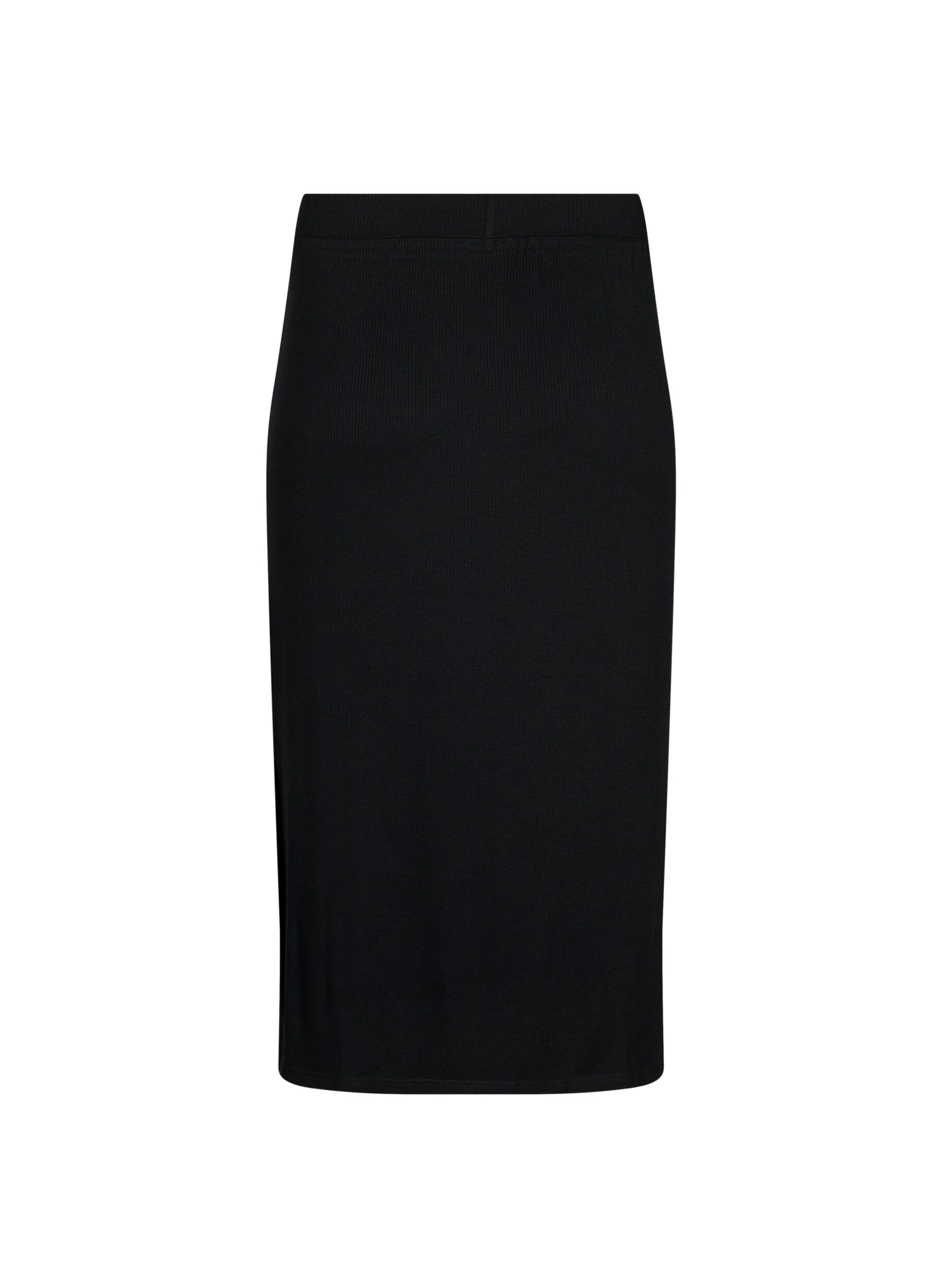 Zizzi Viscose midirok met slanke pasvorm, Zwart, Packshot image number 1