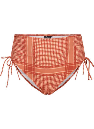 Druk bikini bodems met een hoge taille, Tandori Scarf Print, Packshot image number 0
