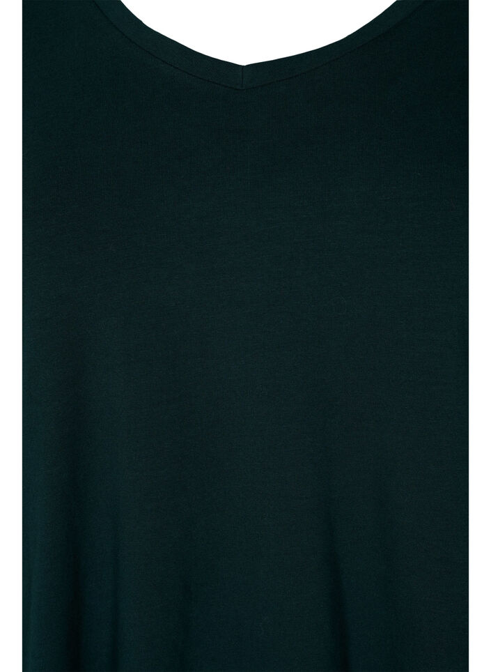Basic t-shirt in effen kleur met katoen, Groen, Packshot image number 2