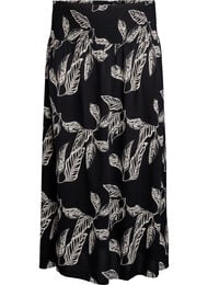FLASH - Maxi rok in viscose met smokwerk, Zwart