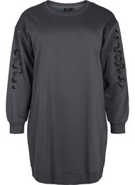 Sweater-jurk met geborduurde details, Dark Grey