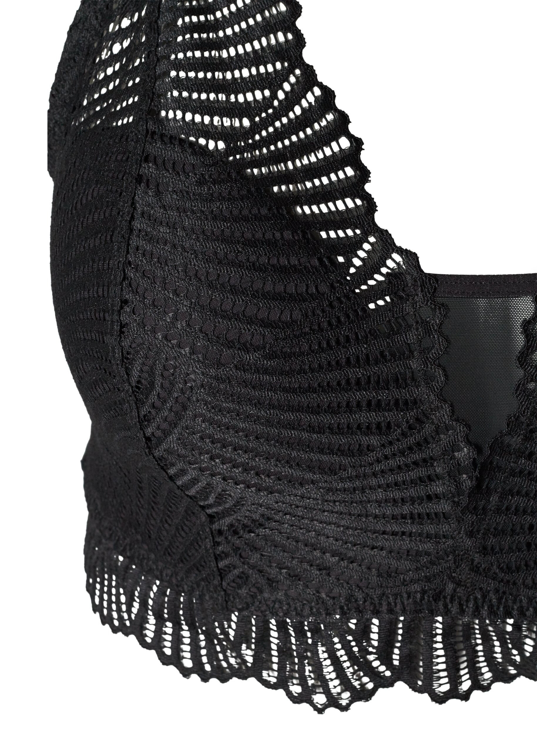 Zizzi Kanten bh met zachte vulling, Black, Packshot image number 2