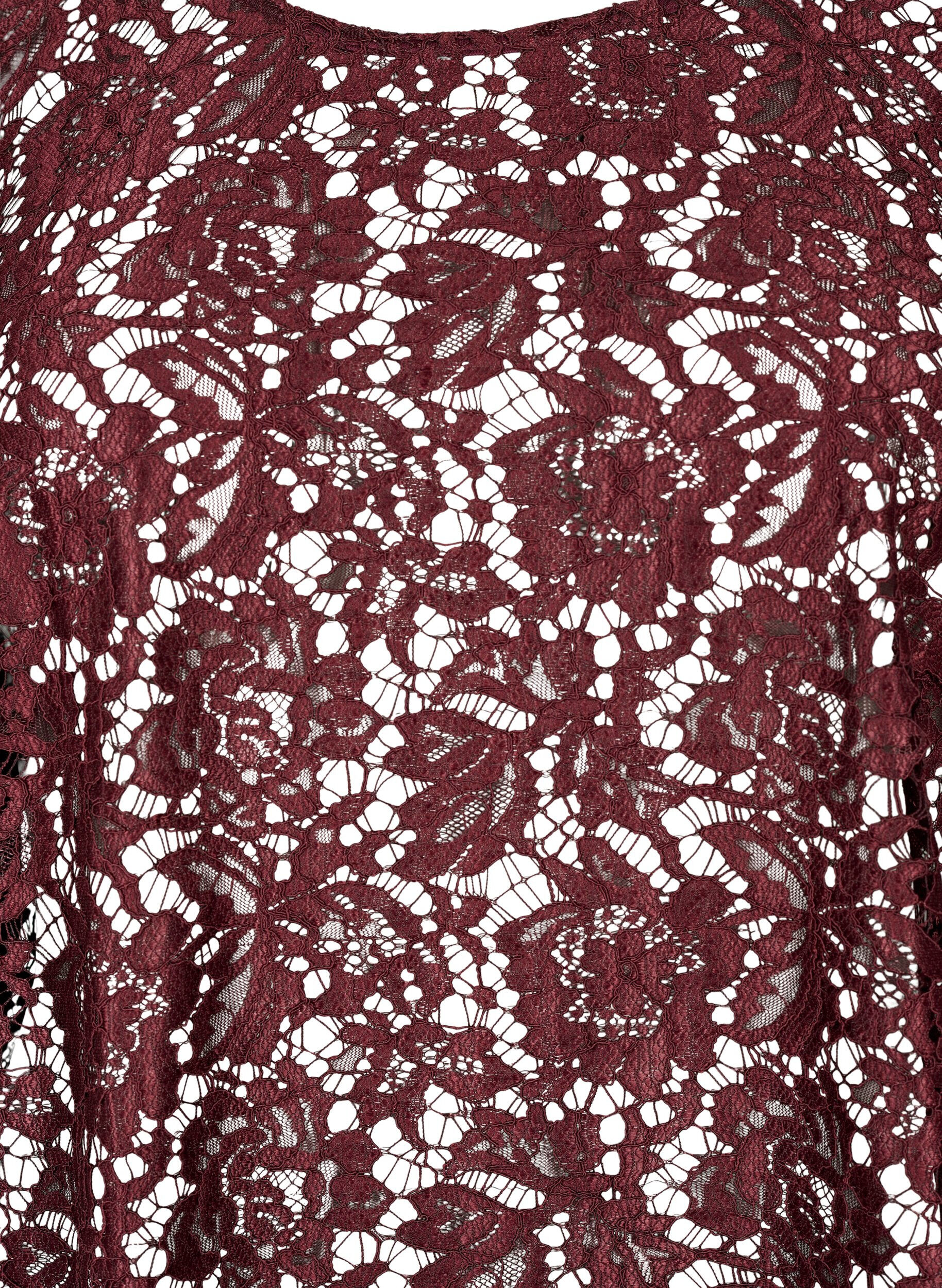 Zizzi FLASH - Kanten blouse met lange mouwen, Port Royal, Packshot image number 2