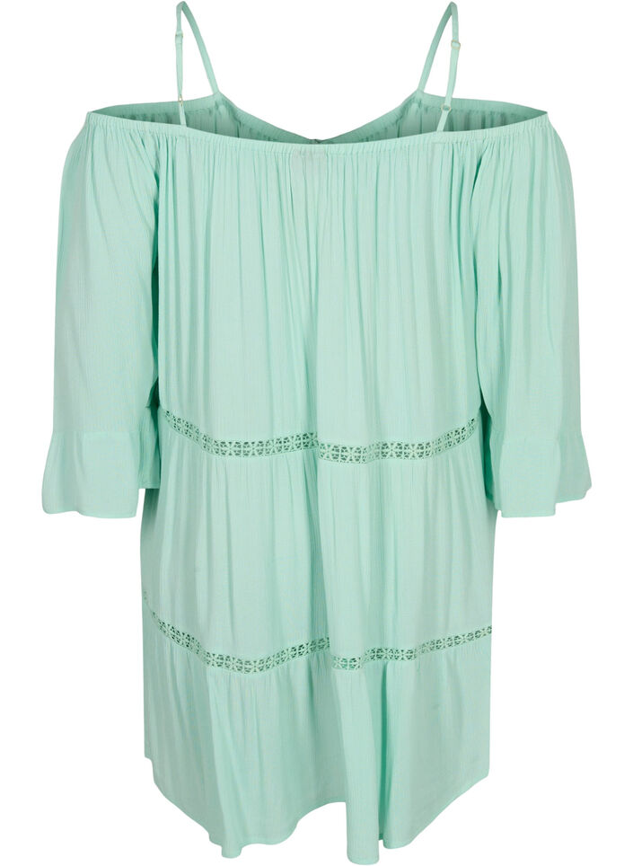 Strandtuniek met off-shoulder, Brook Green, Packshot image number 1