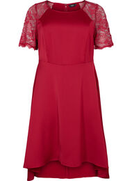 Midi-jurk met korte kanten mouwen, Rhubarb