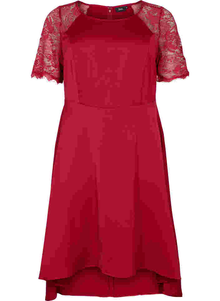 Midi-jurk met korte kanten mouwen, Rhubarb, Packshot