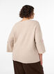 Gebreide blouse met kleine geborduurde motieven, Beige, Model image number 2