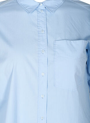 Lange katoenen blouse met borstzakje, Blue Heron, Packshot image number 2