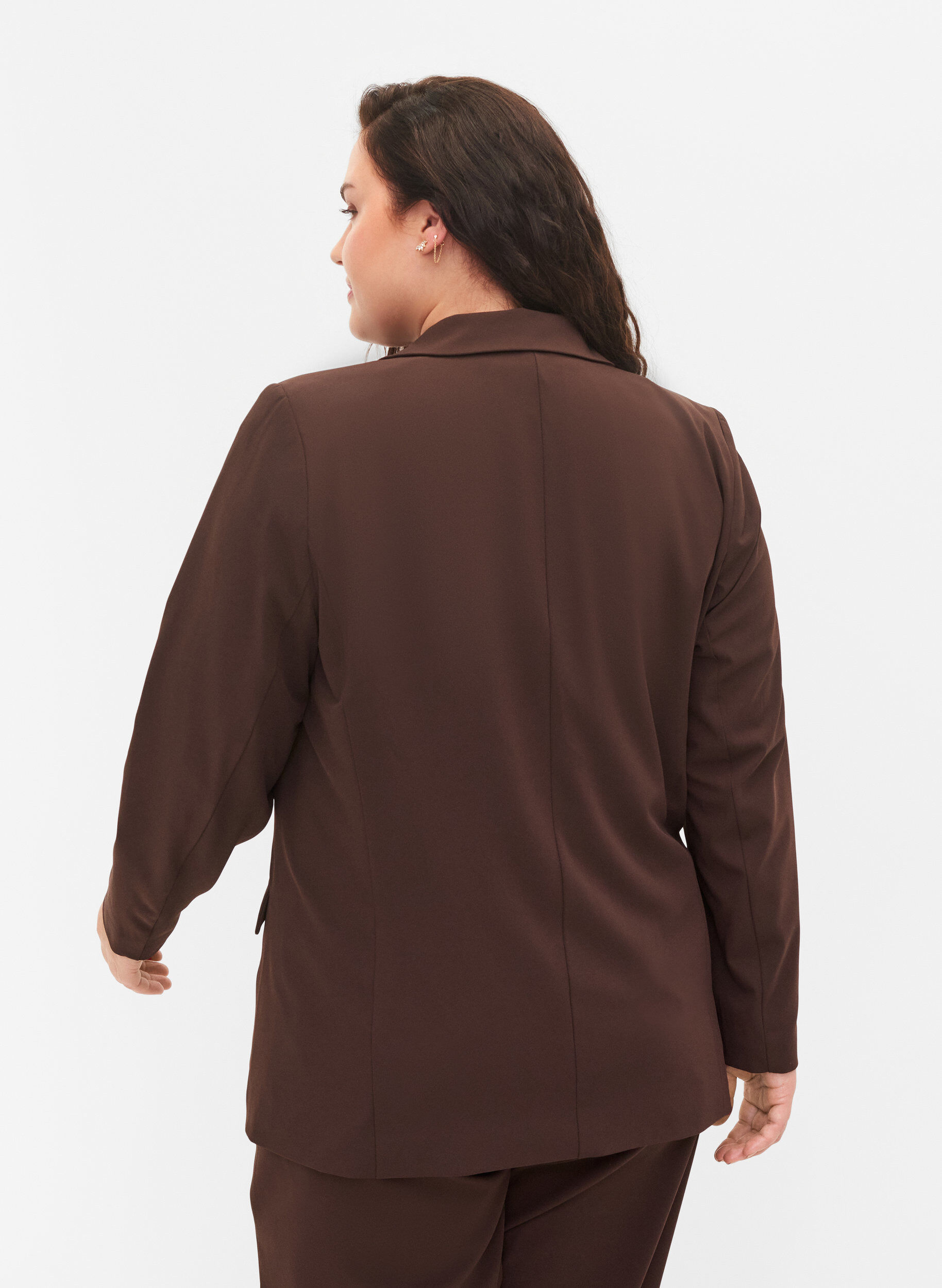 Zizzi Klassieke blazer met zakken, Java, Model image number 1