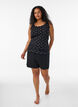 Top met print en kanten rand, Zwart, Model image number 1