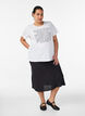 Viscose rok met een elastische taille, Zwart, Model image number 0