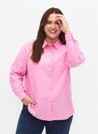 Katoenen overhemd met lange mouwen, Pink Frosting, Model