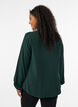 Viscose blouse met V-hals en afgeronde zoom, Groen, Model image number 2