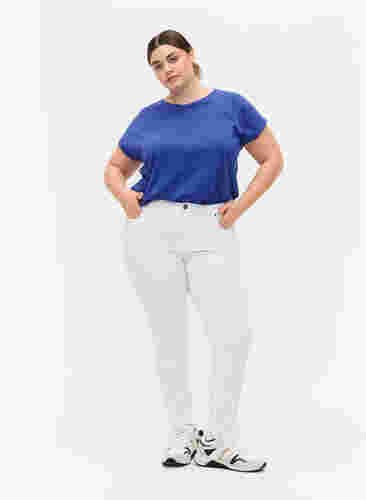 T-shirt met korte mouwen van katoenmix, Royal Blue, Model image number 2