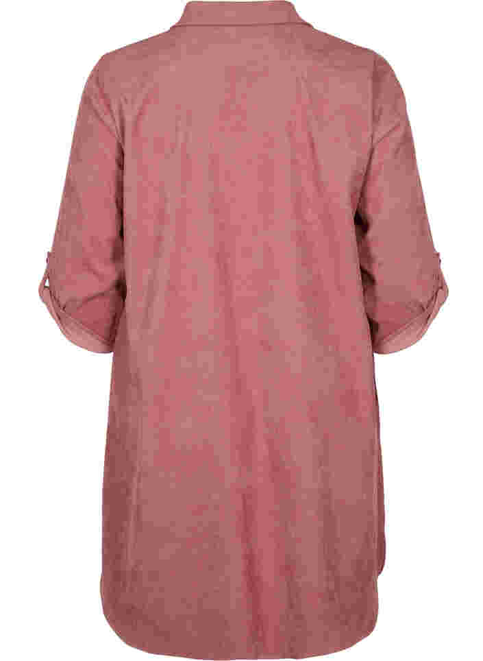 Fluwelen jurk met 3/4 mouwen en knopen, Deco Rose, Packshot image number 1