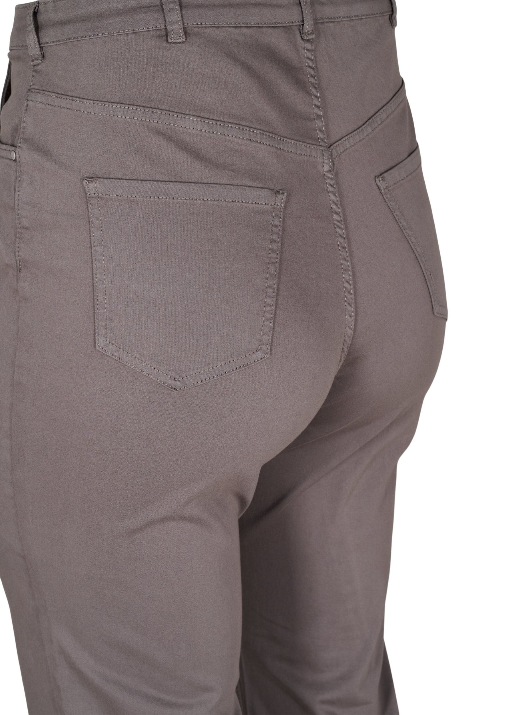 Zizzi Flared jeans met extra hoge taille, Grijs, Packshot image number 3