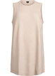 Korte gebreide jurk zonder mouwen, Beige, Packshot image number 0