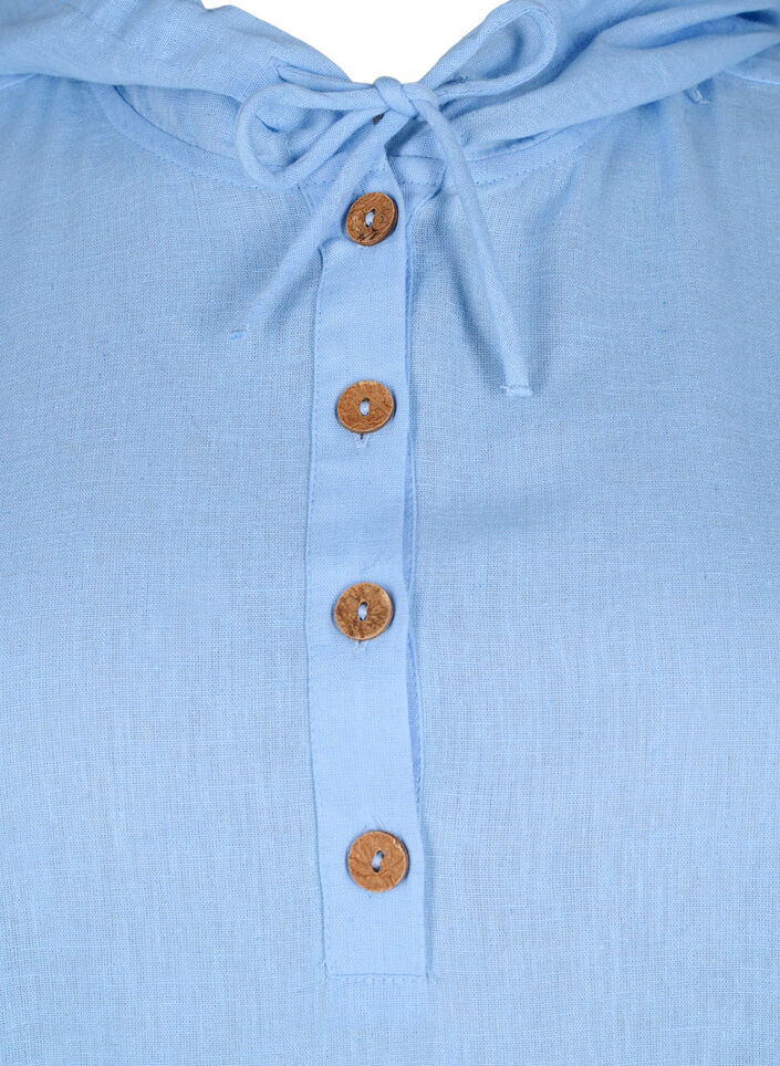 Tuniek met capuchon van katoen en linnen, Serenity, Packshot image number 2